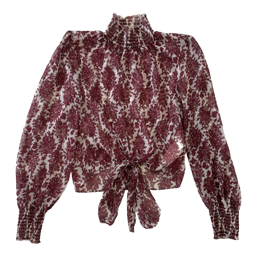 MINKPINK Floral Mock Neck Top - Size XS